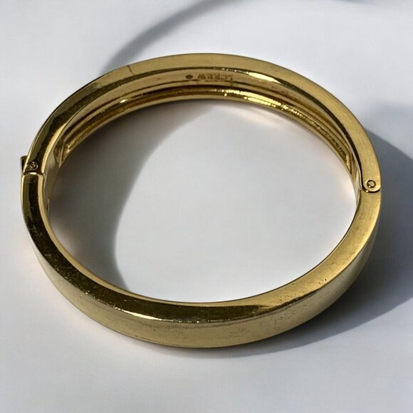 J.Crew Gold-Tone Hinged Chunky Bangle Bracelet Cuff OS Minimalist Jewelry - Picture 8 of 8